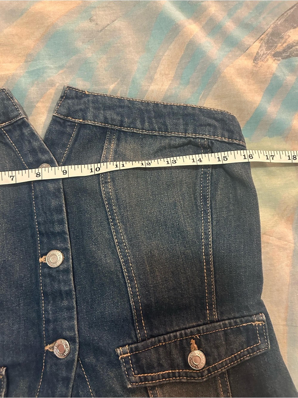 Zara • Denim Button-Up Tube Top NWOT - Picture 5 of 5